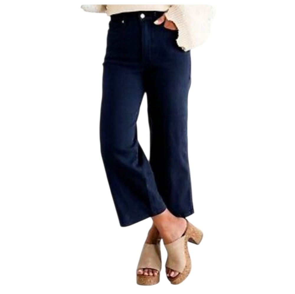 Judy Blue In the Navy Blue Wide Leg Tummy Control Crops Jeans Size 7